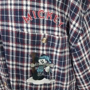 Walt Disney Mickey Ski Lodge Vintage Flannel Shirt